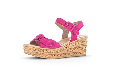 Gabor Damen Keilsandalen, Frauen Sandalen,Best Fitting,Freizeitschuhe,offene Schuhe,Strandschuhe,Keilsandaletten,Keilabsatz,pink,40 im Sale